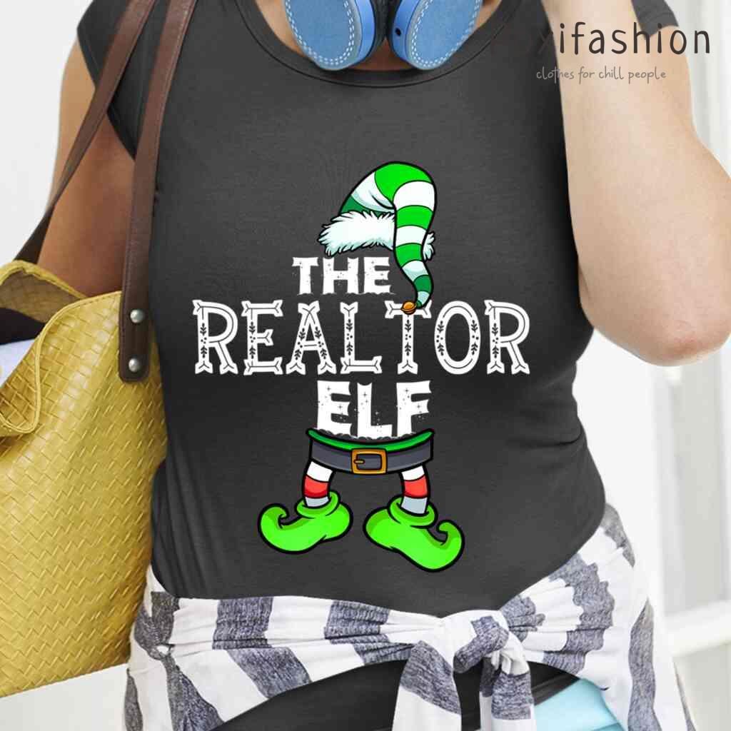 Family Matching The Realtor Elf Christmas  Halloween Tshirts Black