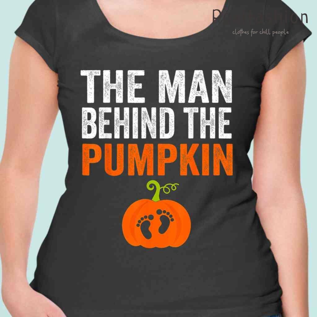 Pregnancy Halloween Costume Expecting Pumpkin Tshirts Black