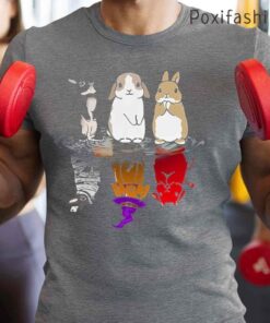 Rabbit Water Reflection Halloween Tshirts Black