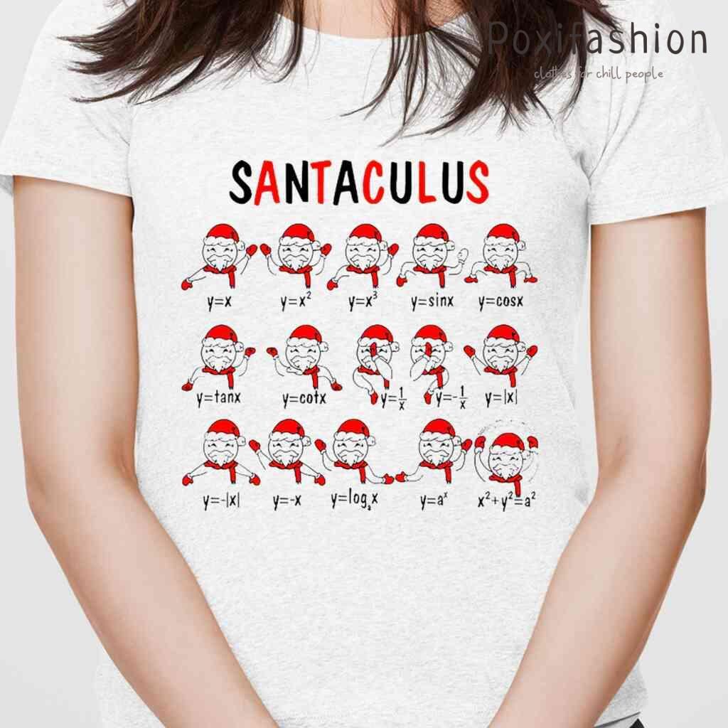 Santaculus Christmas Math Tshirts White