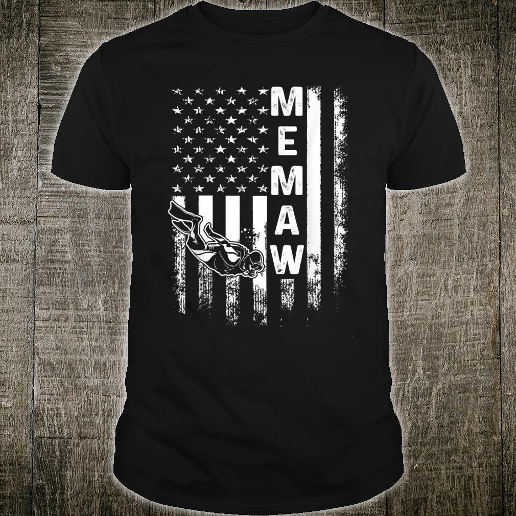 Scuba Diving Memaw American Flag Vintage Christmas Xmas Shirt