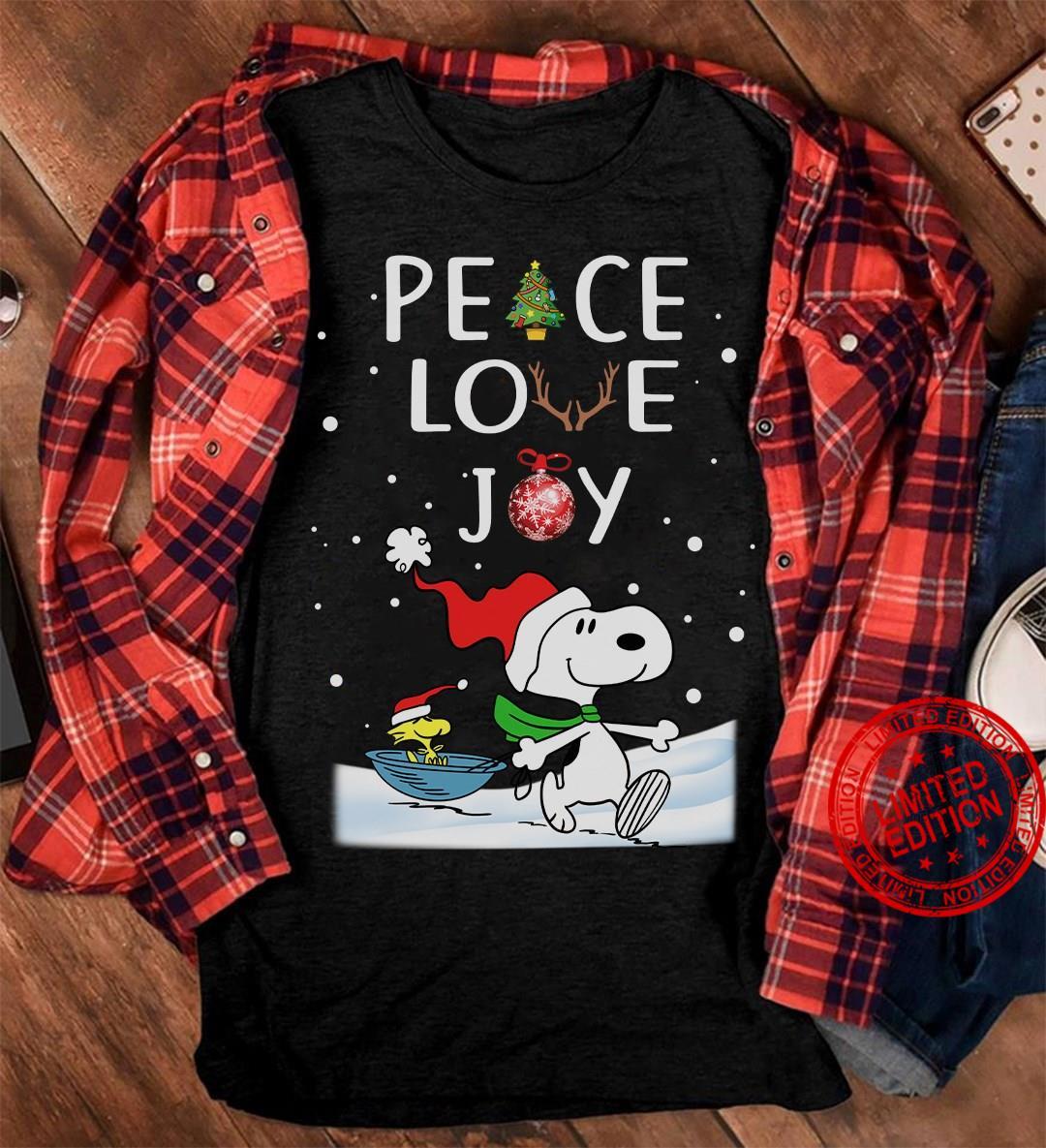 Snoopy Peace Love Joy Merry Christmas Shirt