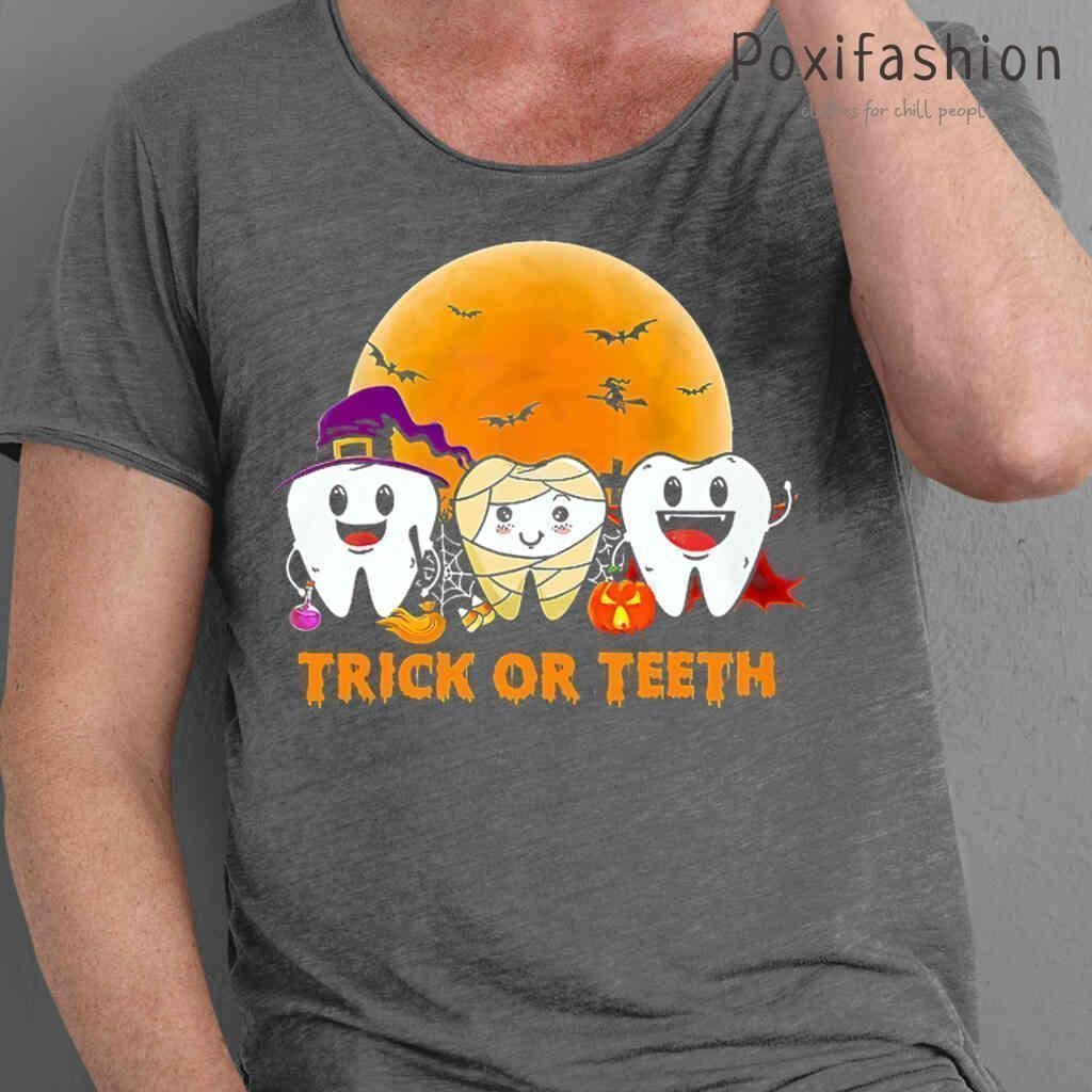 Trick Or Teeth Dental Squad Halloween Tshirts Black
