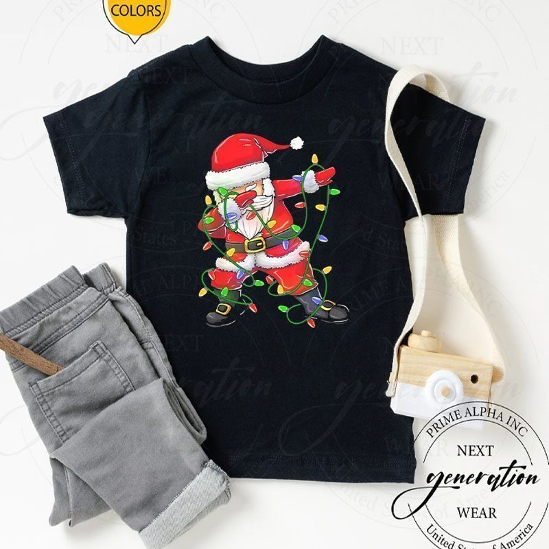 Cute Christmas Dabbing Santa Lights T-Shirts