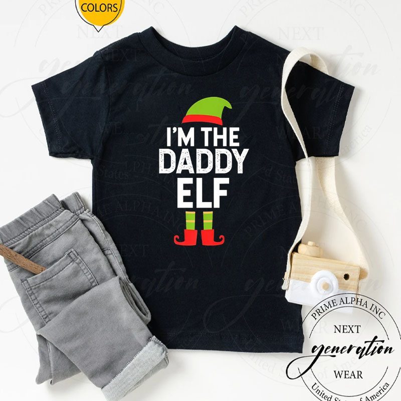I'm The Daddy Elf Cute Funny Family Matching Xmas Pajamas T-Shirts