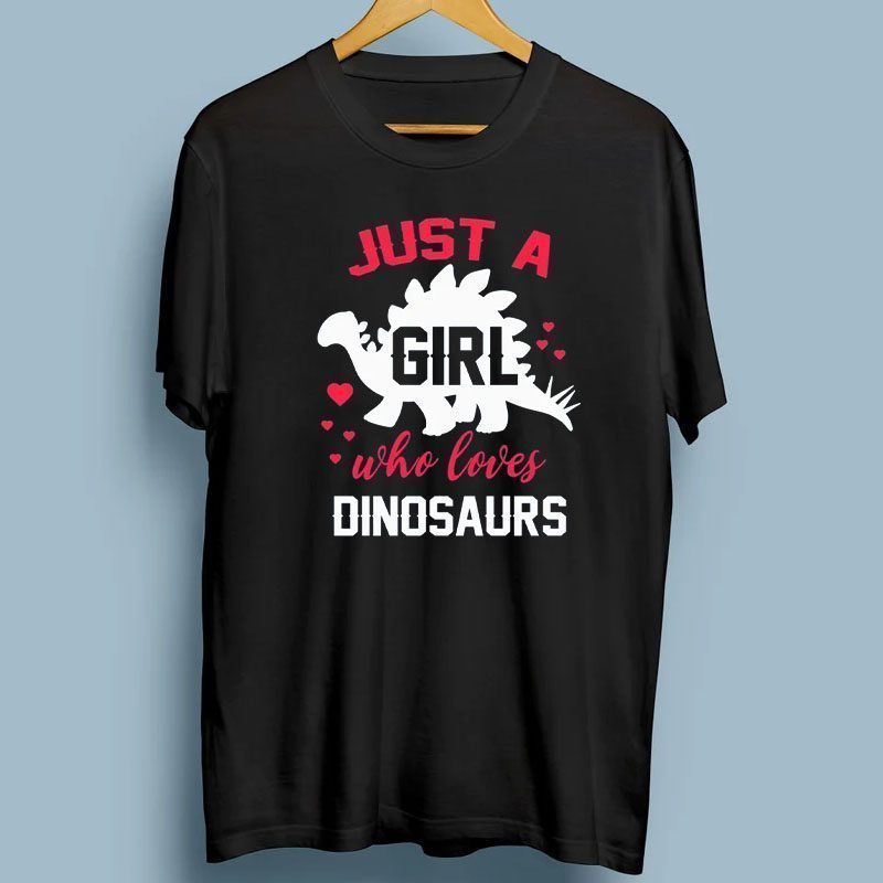 Just A Girl Who Loves Dinosaurs Stegosaurus T Shirt