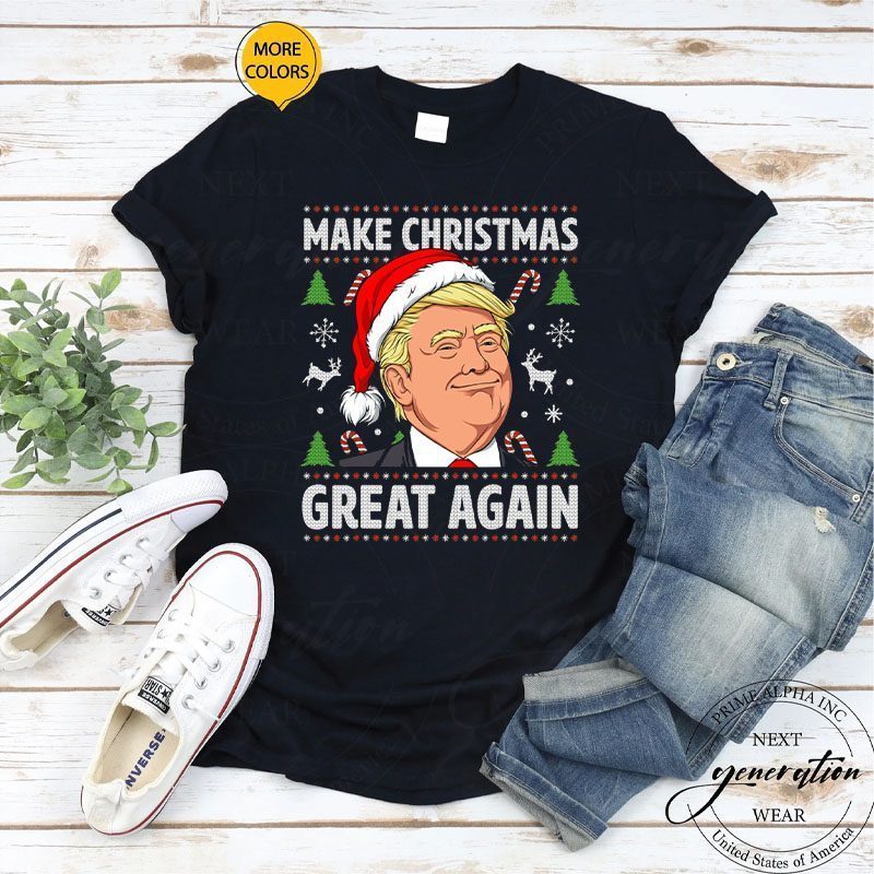 Make Christmas Great Again Funny Trump Tee Shirt
