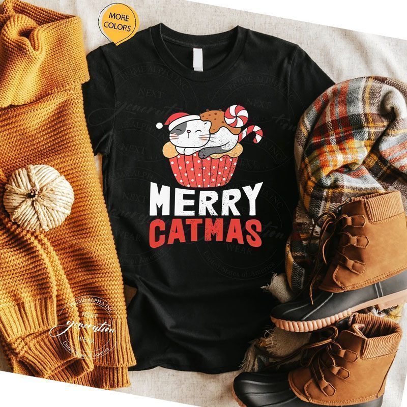 Merry Catmas Funny Cat Christmas Xmas Pajama Shirt