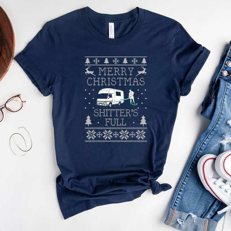 Shitter's Full Funny Merry Christmas T Shirt