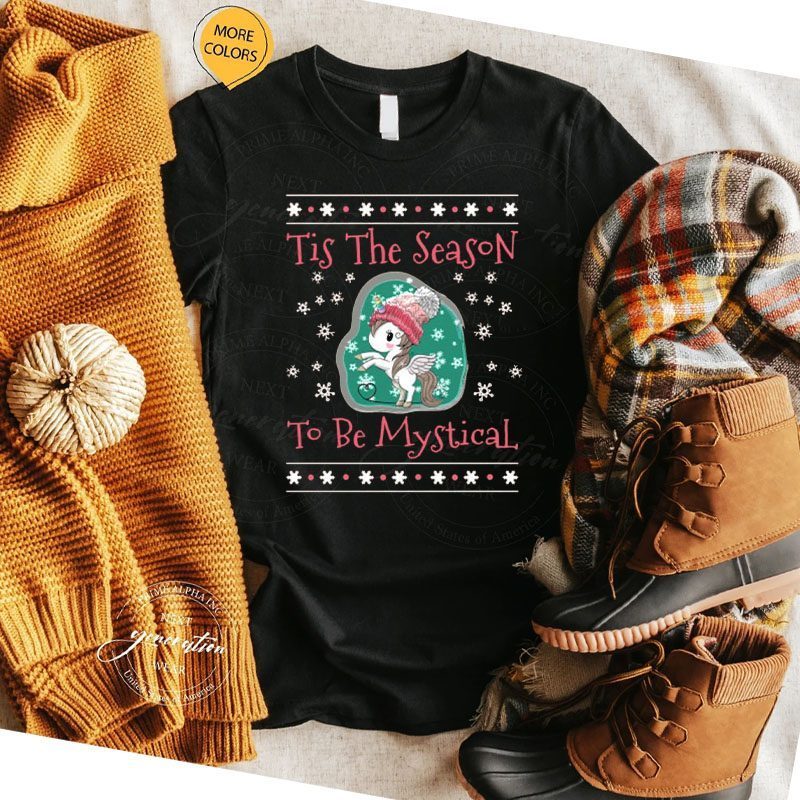 Unicorn Tis The Season To Be Mystical Ugly Christmas Unicorn249 magic Shirt
