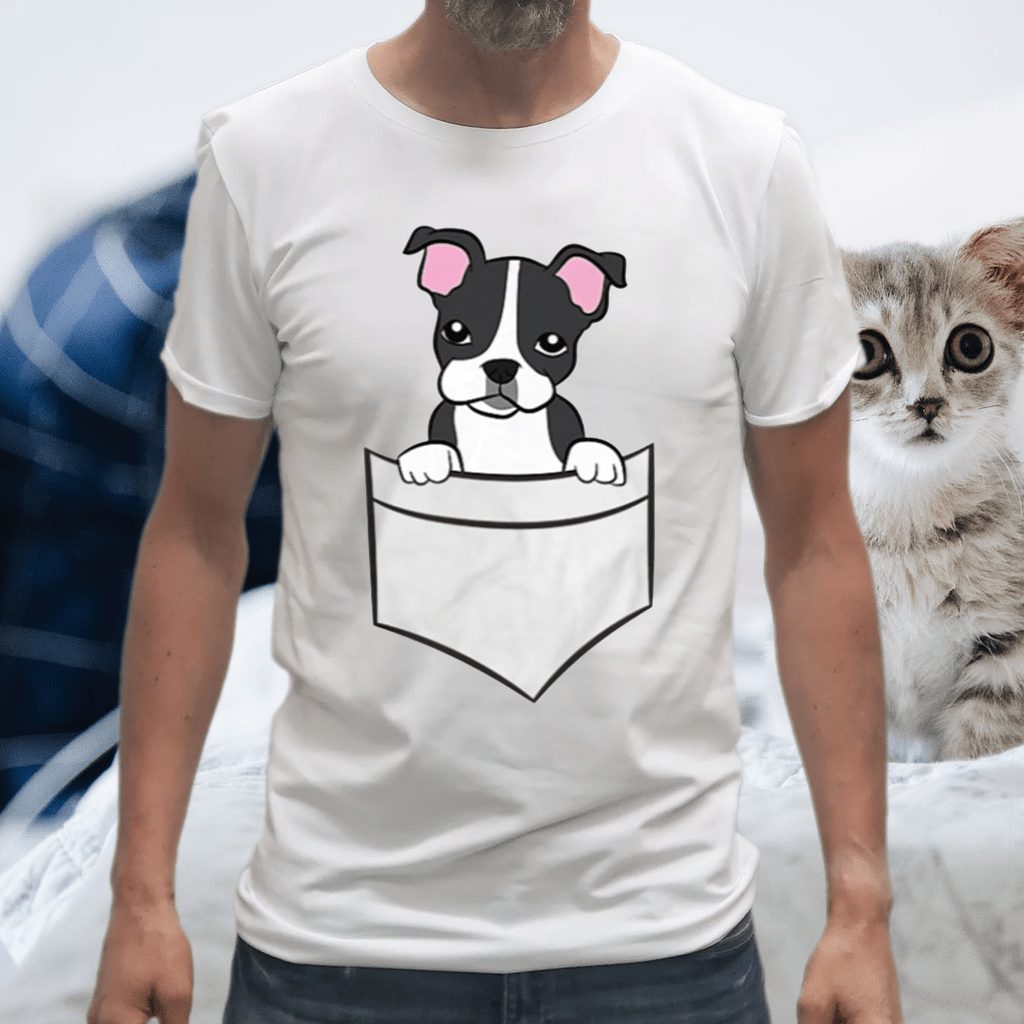 Boston Terrier In The Pocket Cute Pocket Boston Terrier TShirt