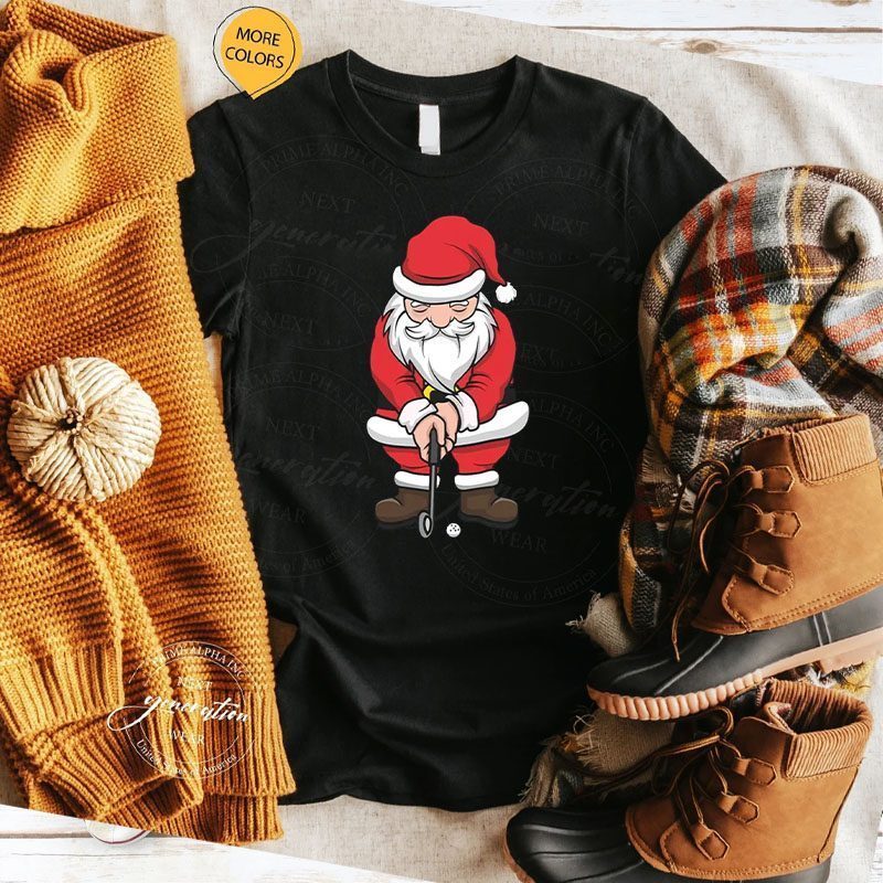 Christmas Golf Shirt Santa Claus Swing Funny Golf Shirt