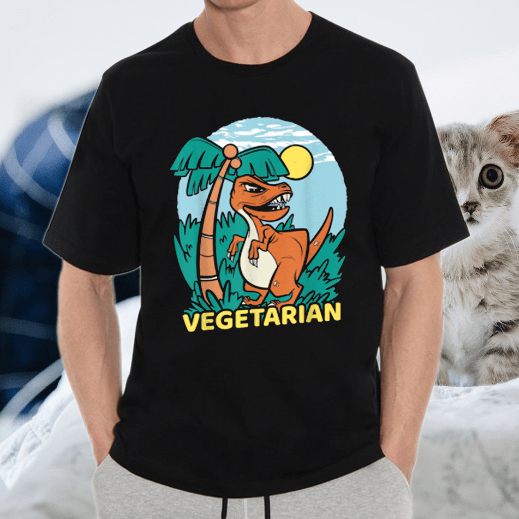Dinosaur Vegetarian Vegan Tee Shirt