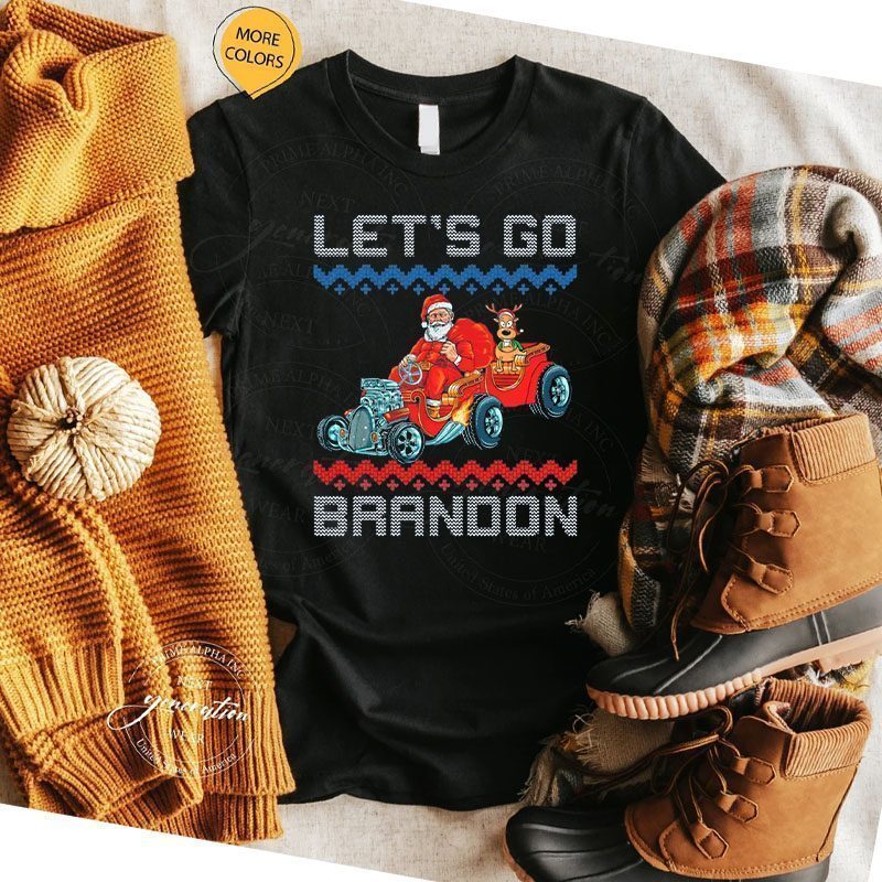 Funny Let's Go Brandon Santa Reindeer Ugly Christmas Sweater Shirts