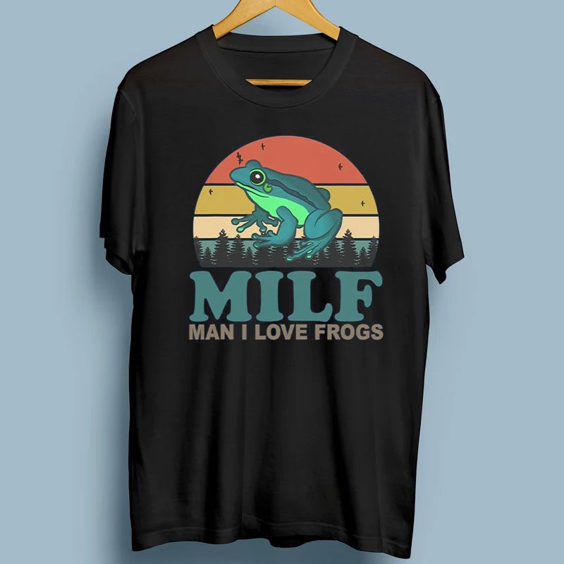 MILF Man I Love Frogs Funny Saying Frog Amphibian Lovers Shirt