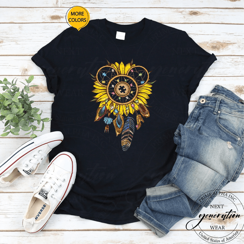 Autism Awareness Sunflower Dreamcatcher TShirts