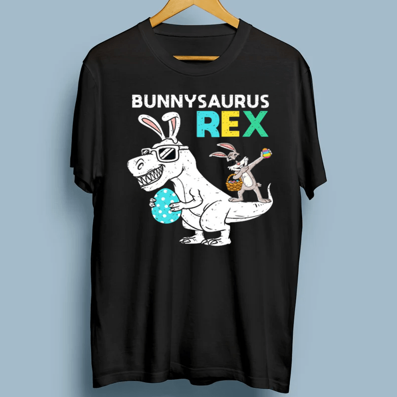 Easter Bunnysaurus T Rex Dino Dabbing Rabbit Boys Girls Kids TShirts