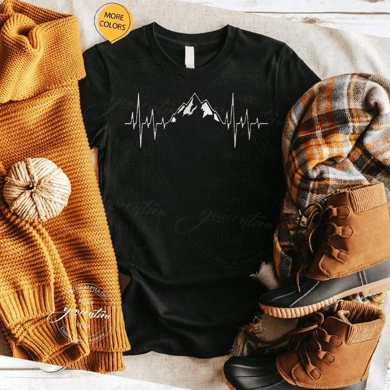 Hiking Mountains Gift Heartbeat Hiker Adventures T-Shirts