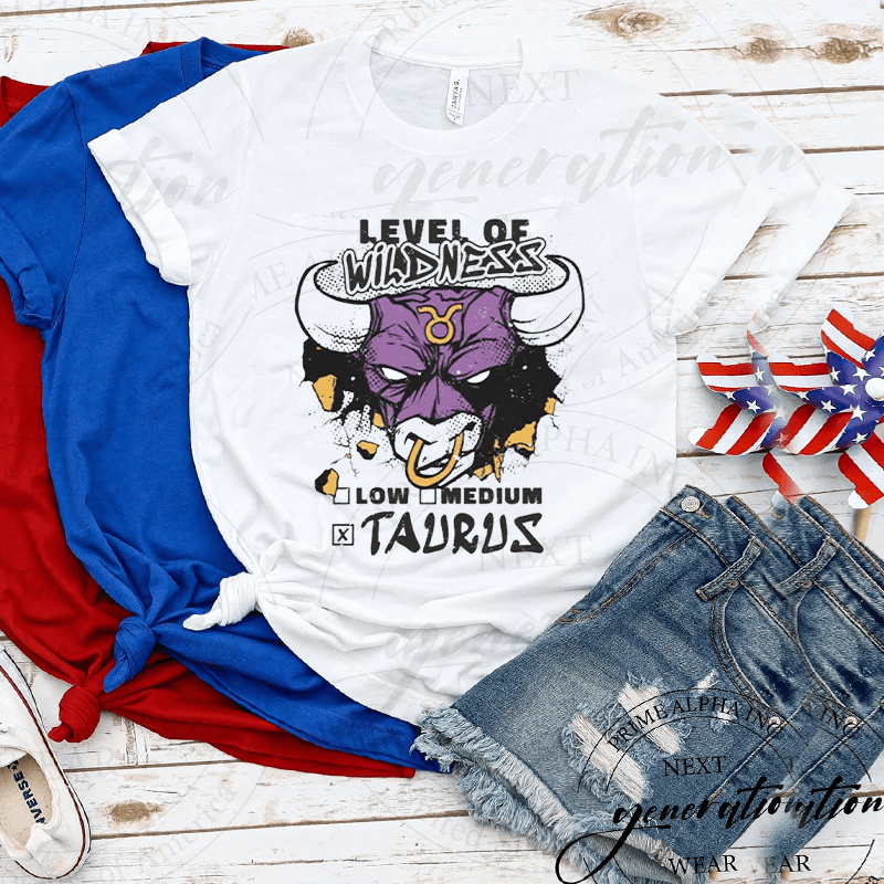 Taurus Bull Level Of Wildness T-Shirts