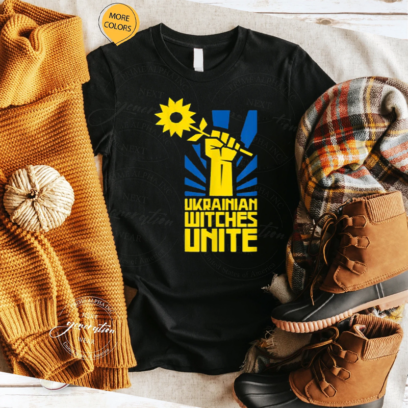 Ukraine Fist Hand Sunflower Ukrainian Witches Unite - TShirt