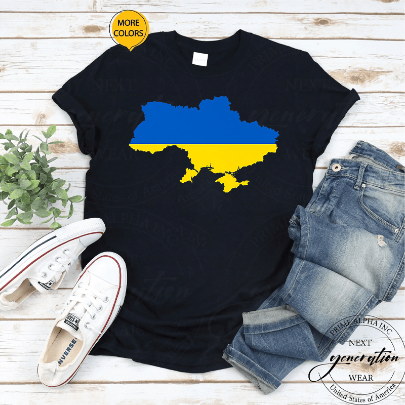 Ukraine Pride Vintage Style Retro-Feel Ukrainian Map Flag Premium Shirt