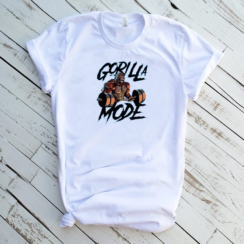 GORILLA MODE GYM WEIGHTLIFTING RARE DESIGN OLDSKOOL QUALITY SHIRT