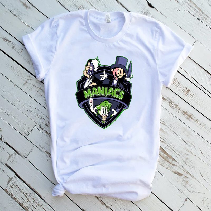 MANIACS JOKER BAT COMICBOOK PARODY CARTOONS FUNNY SHIRT MANY COLORS