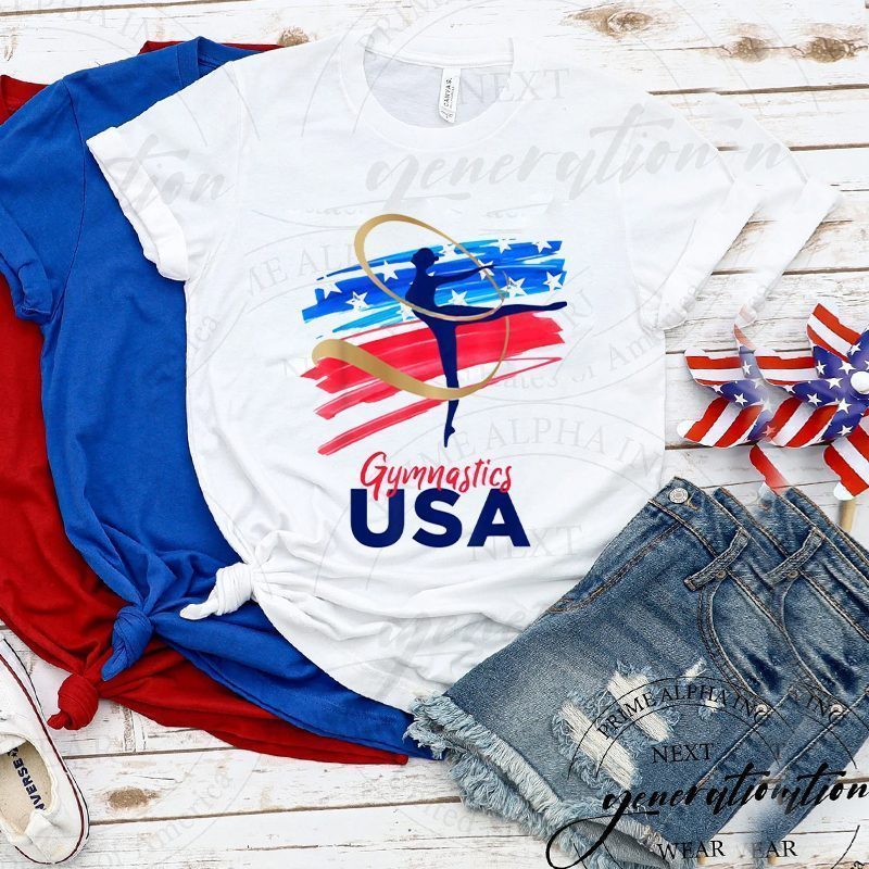 1996 Atlanta Olympics T-Shirt Gymnastics USA Support Shirts