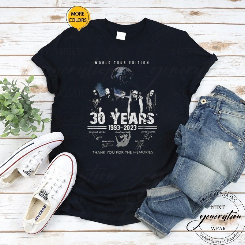 World Edition Korn 30 Years 1993 Thank You For The Memories Signatures 2023 New Tour shirt