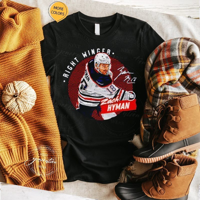 zach Hyman right winger Edmonton Oilers dots tshirt