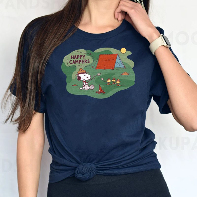 Happy Campers Peanuts Snoopy & Woodstock t shirt
