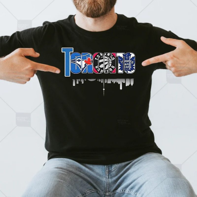 Toronto Skyline Sport Teams Logo T Shirt