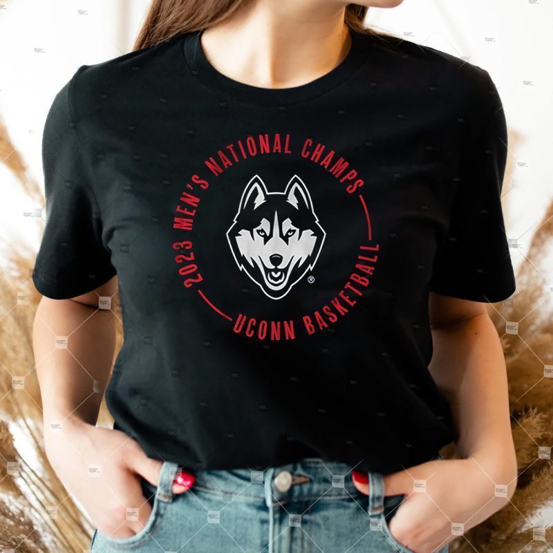 uconn mens national championship circle text shirts