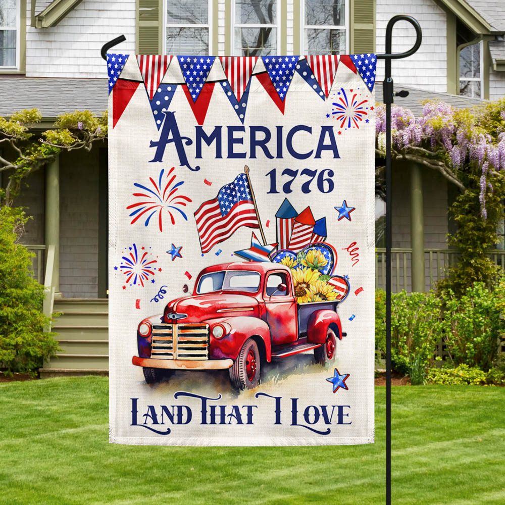 4th Of July Truck America 1776 Land That I Love Flag TQN1301F