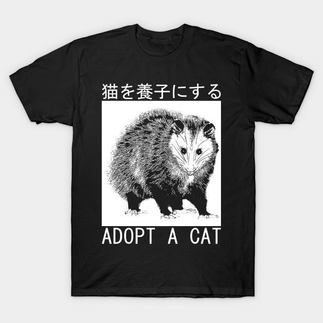 Adopt a Cat Possum Japanese T-Shirt Unisex