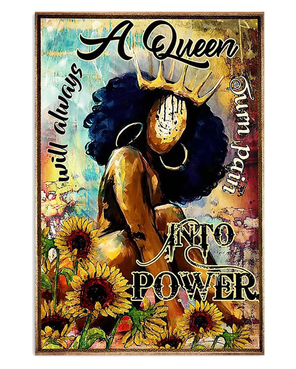 African American Afro A Black Queen Poster