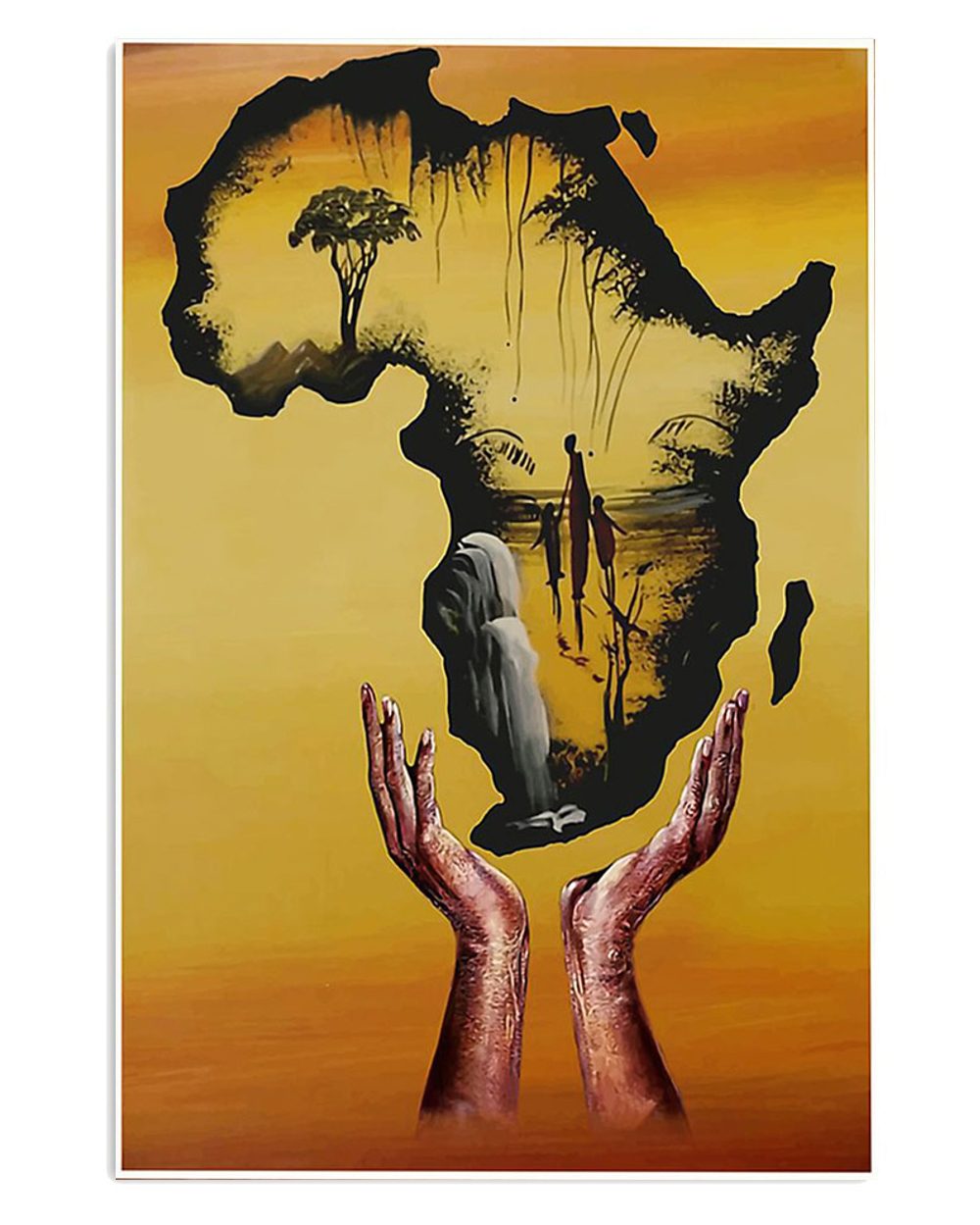 African American Afro Africa Map Our Home Black Girl Poster