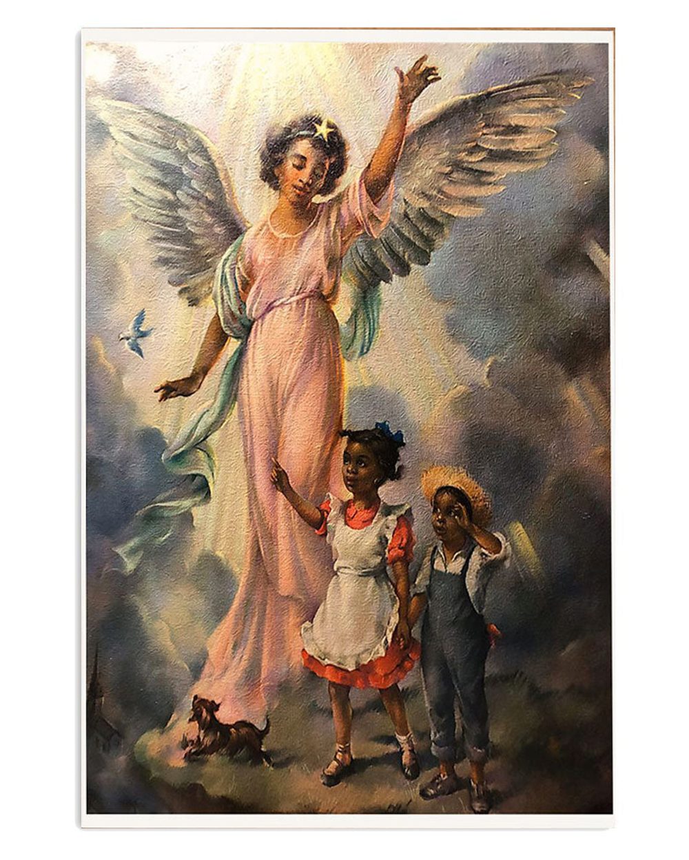 African American Afro Angel Poster