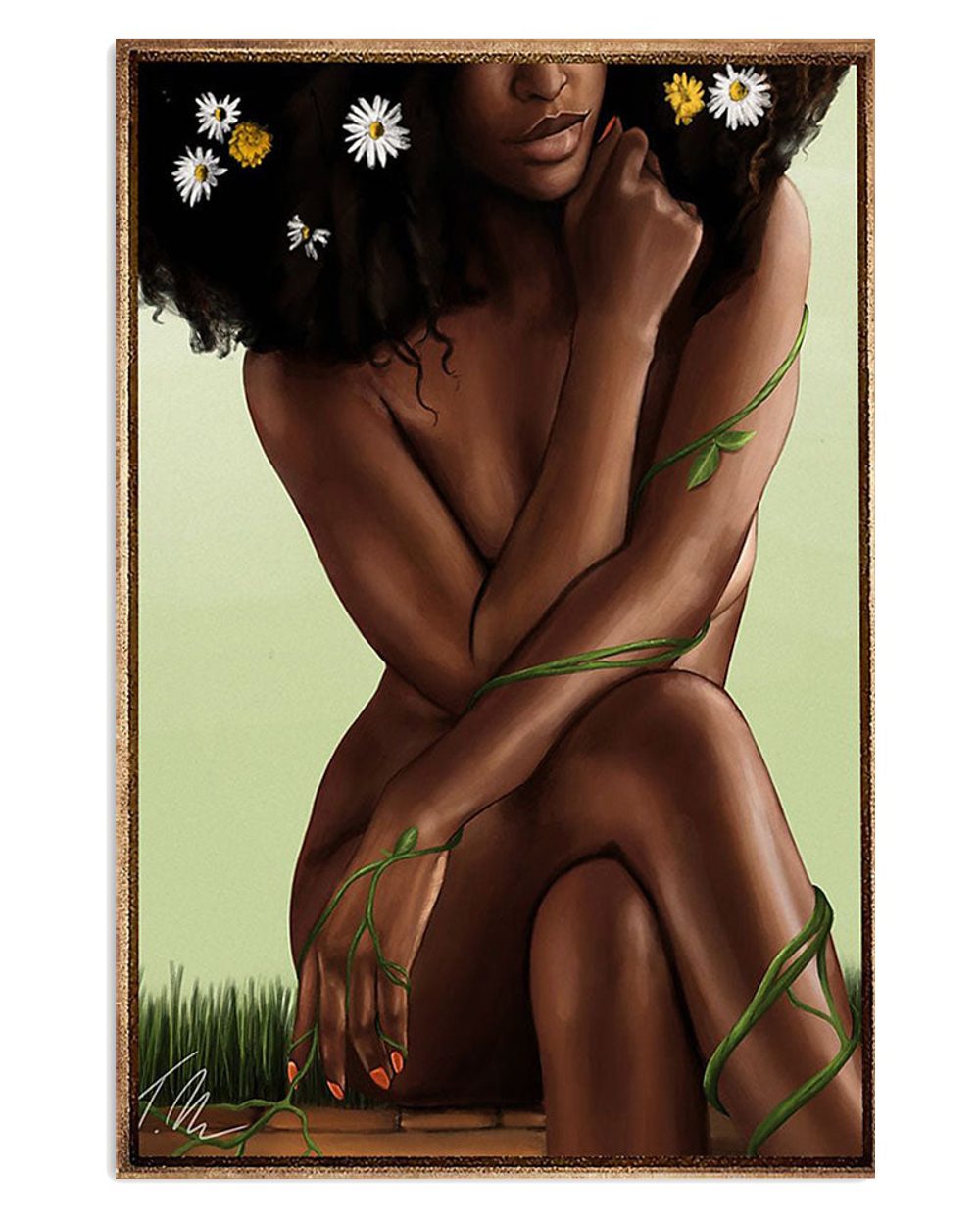 African American Afro Beautiful Mind Girl Poster