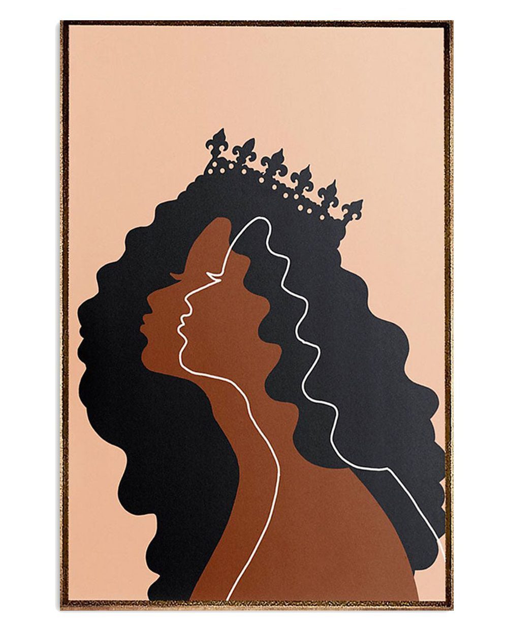 African American Afro Black Queen Art Poster