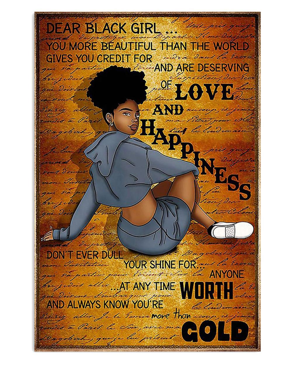 African American Afro Dear Black Girl Black Girl Poster