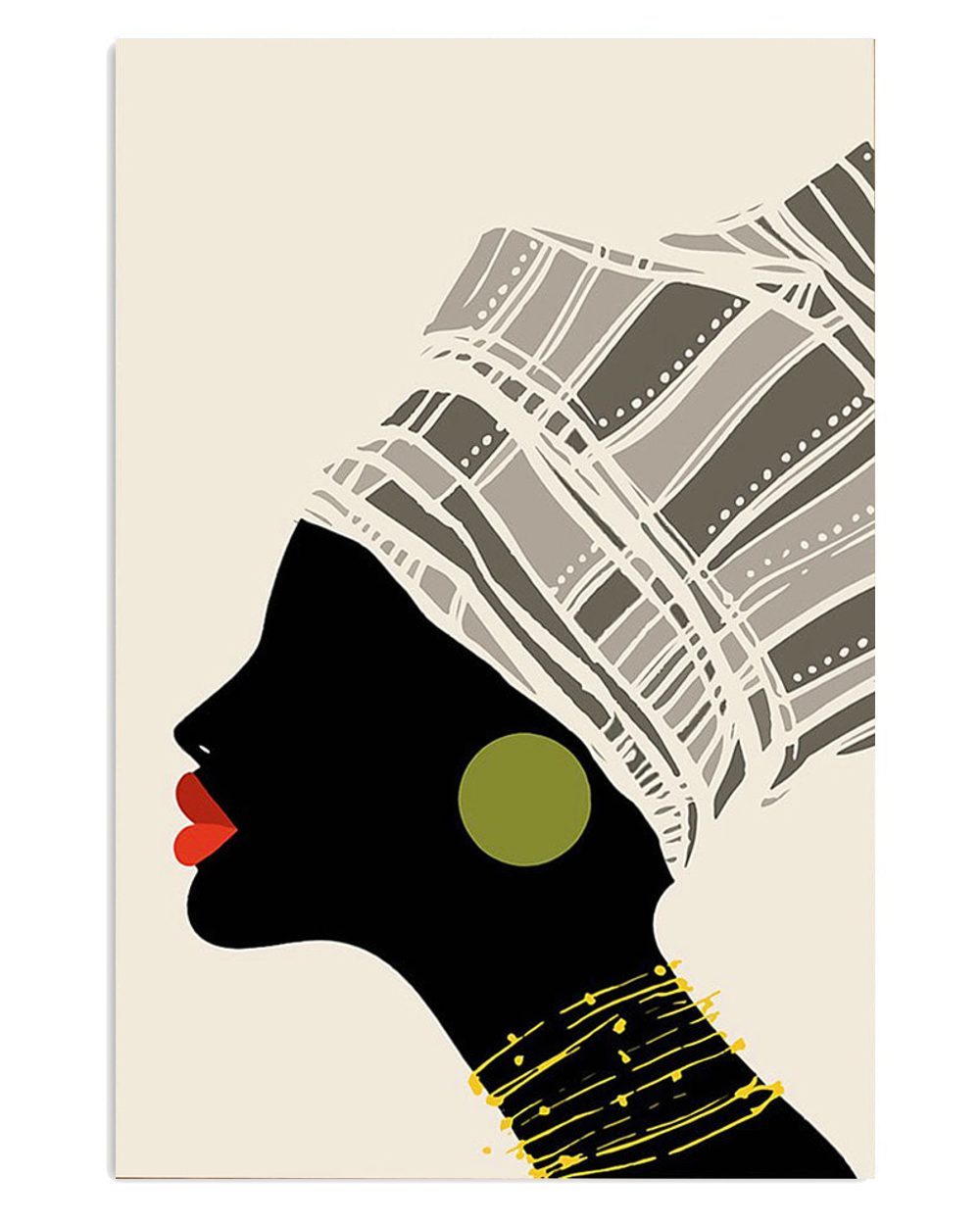 African American Afro Girl Art Painting Retro Poster