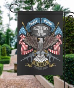 American Eagle Usa Flag And Weapon Garden Flag