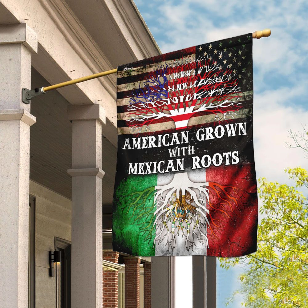 American Grown With Mexican Roots Flag MLH1006F