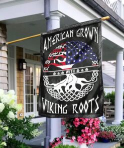 American Grown With Viking Roots Flag