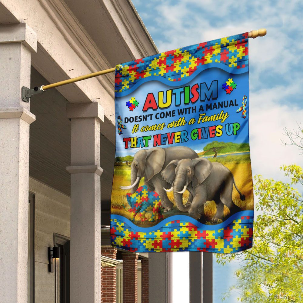 Autism Elephant Family Flag DDH1778F
