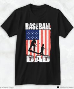 Baseball Dad Shirt, Baseball Dad American FlagShirt