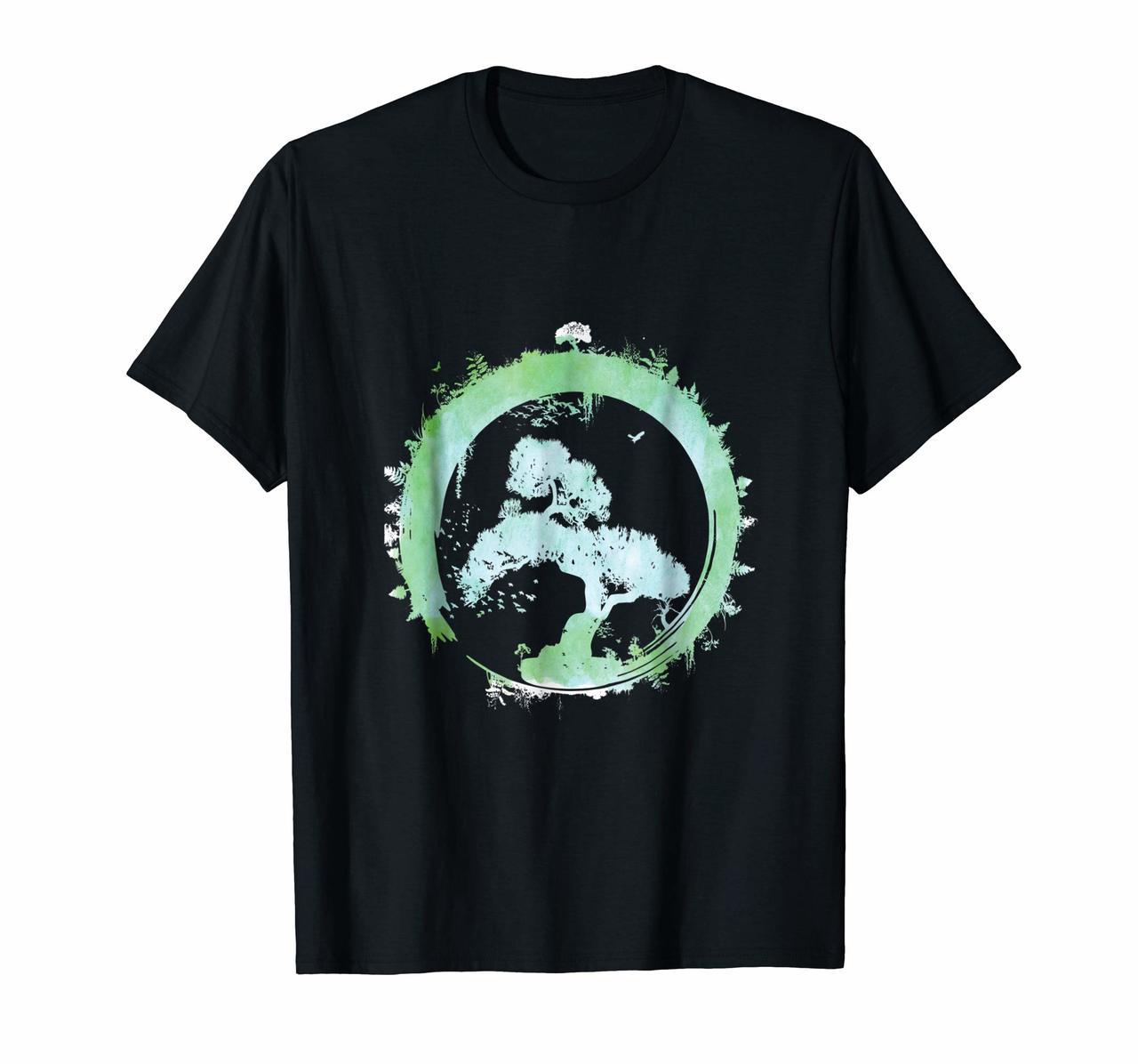 Bonsai Tree Enso Circle Art T-Shirt Japanese Tee Gift Hoodies