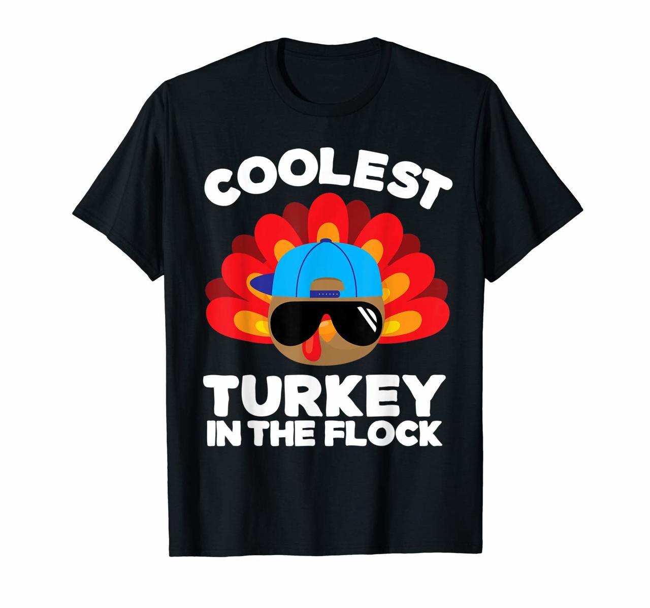 Boys Thanksgiving Shirt For Kids Toddlers Coolest Turkey T-Shirt Hoodies