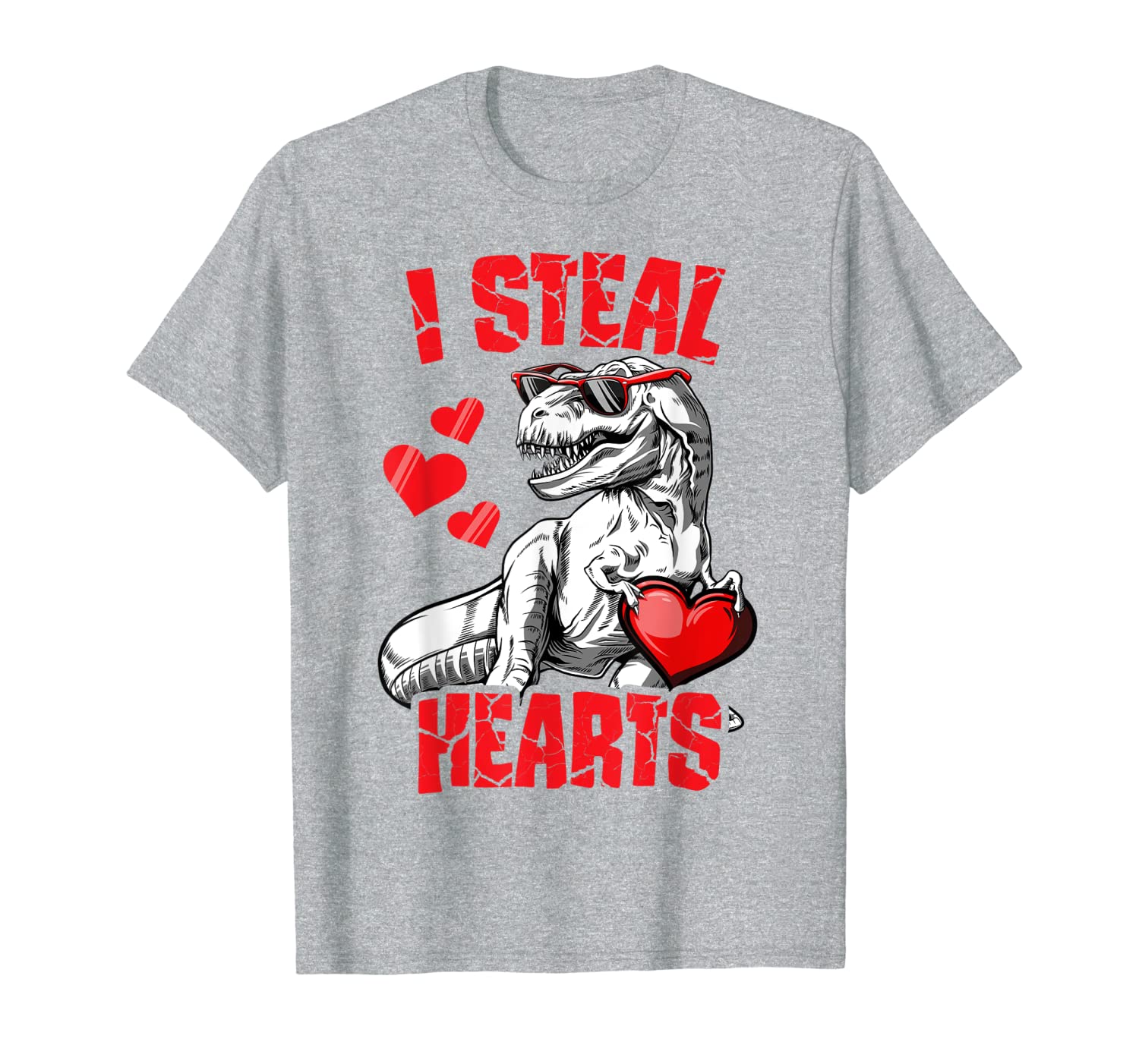 Boys Valentines Day Kids Dinosaur T rex Lover I Steal Hearts T-Shirt Hoodies